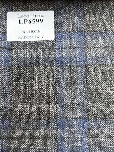 LP6599 Loro Piana 棕色×蓝色 格纹