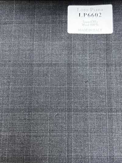 LP6602 Loro Piana Super130's 灰色 格纹