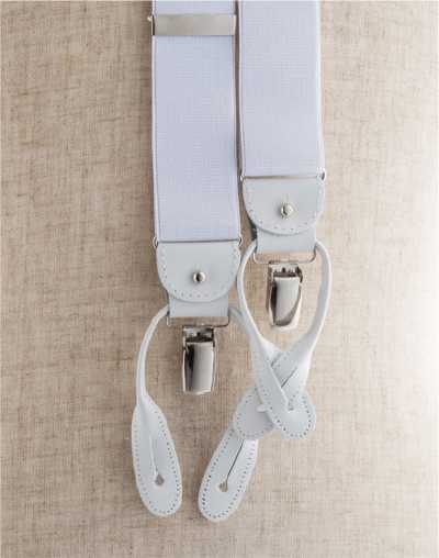 AT-WHITE Albert Thurston 背带 白色 素色 两用型