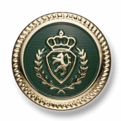EX267 国产 西装・夹克用金属纽扣 金色/绿色